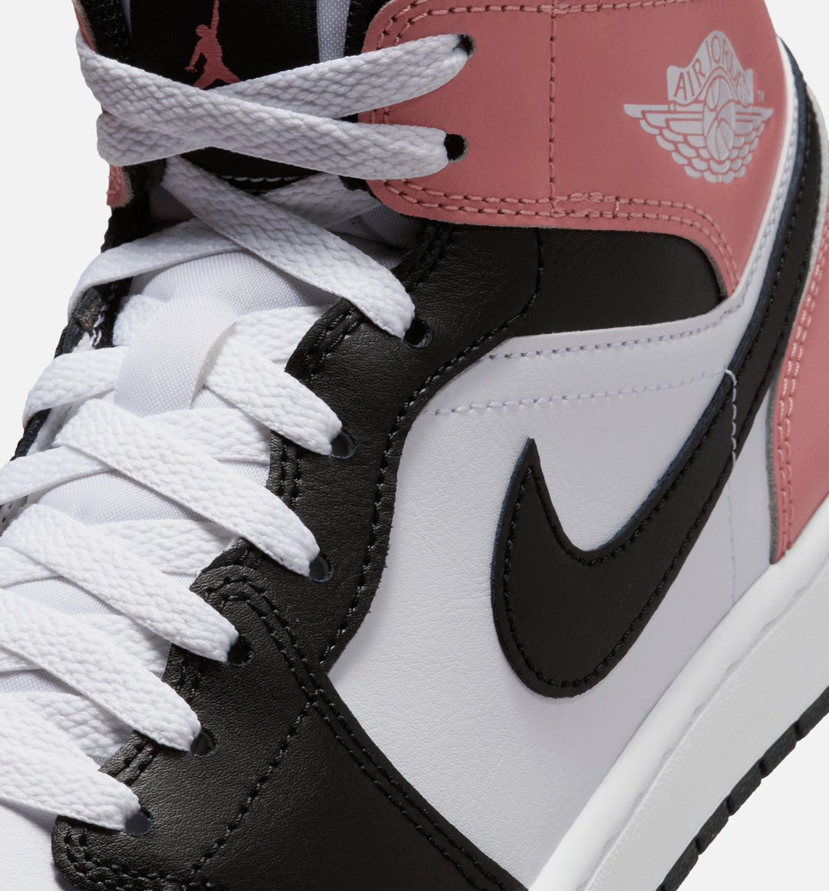 Air Jordan 1 Mid 男款休闲鞋 - 白/锈红/黑