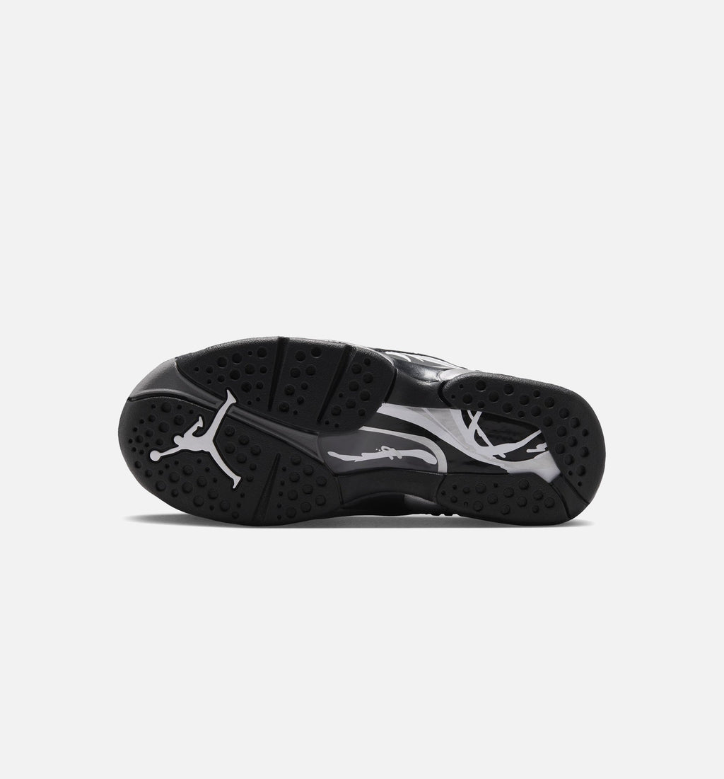 Air Jordan 8 Retro 锈黑浅灰大童款休闲鞋 - 黑/白/浅石墨灰