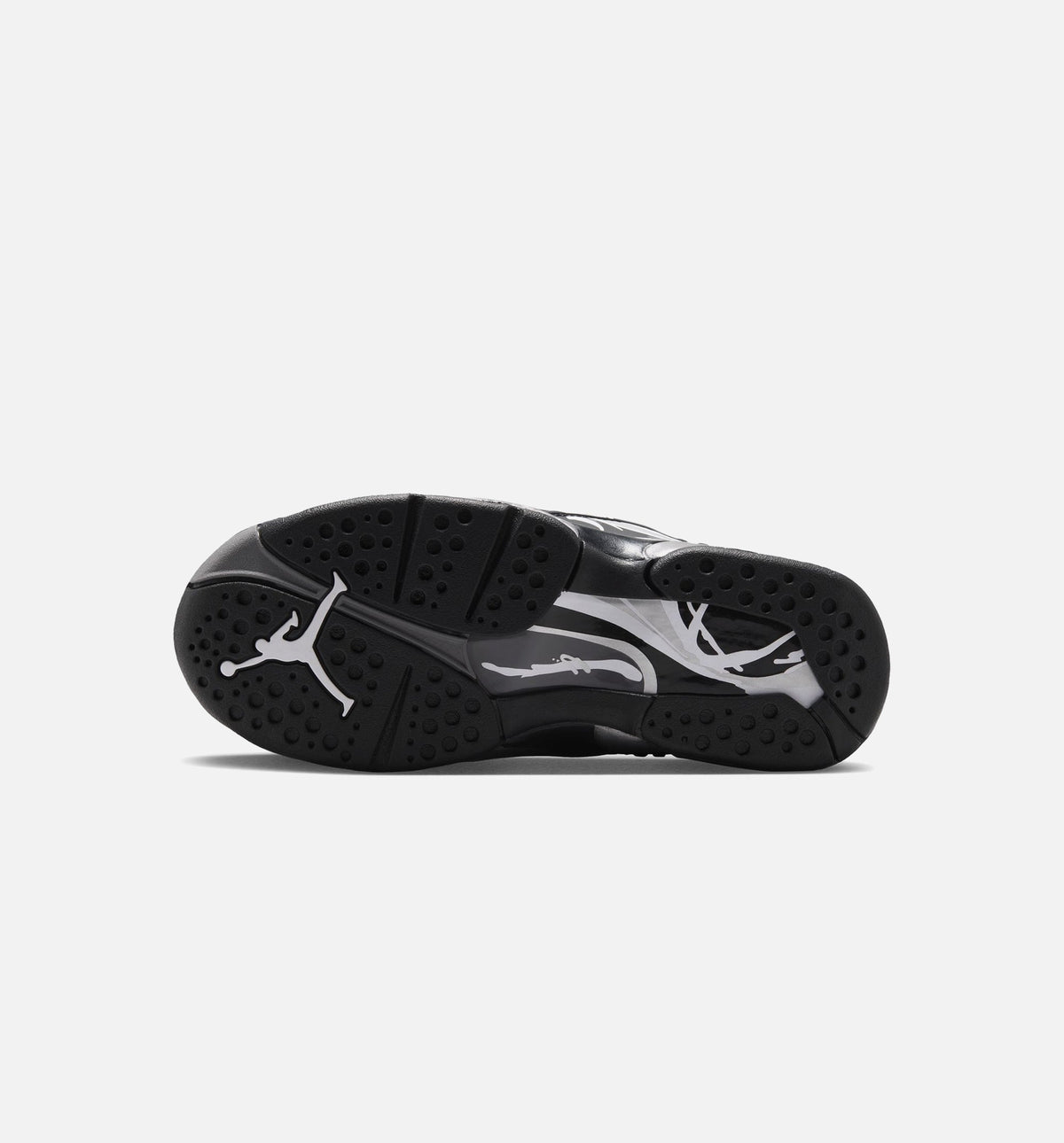 Air Jordan 8 Retro 锈黑浅灰大童款休闲鞋 - 黑/白/浅石墨灰