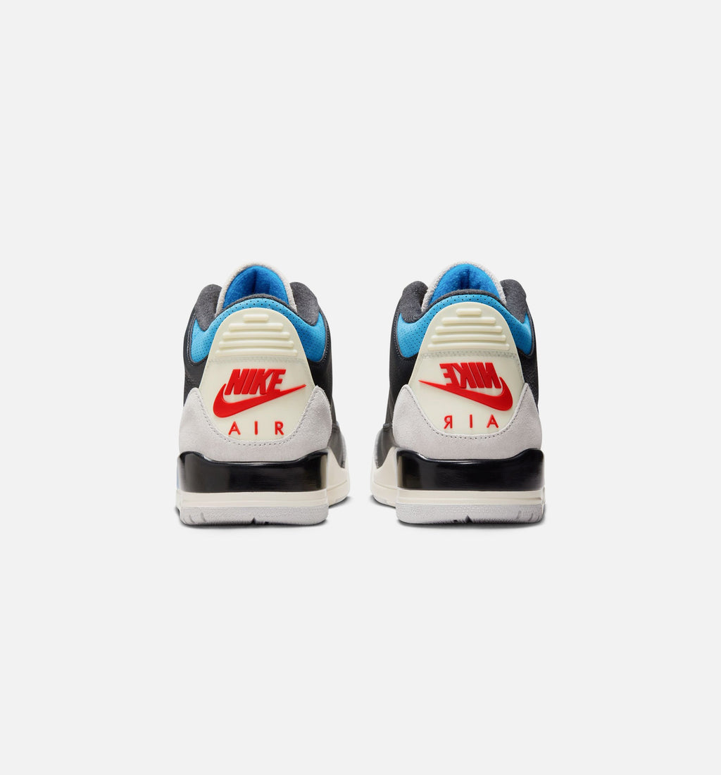 Air Jordan 3 Retro OG 稀有气男款休闲鞋 - 黑/智利红/中性灰