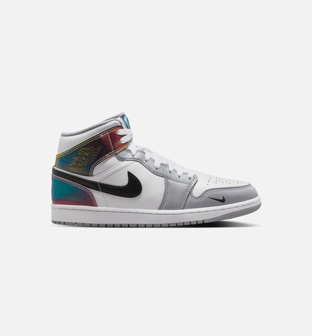 Air Jordan 1 Mid SE 男款休闲鞋 - 黑/白/狼灰