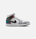 Air Jordan 1 Mid SE 男款休闲鞋 - 黑/白/狼灰