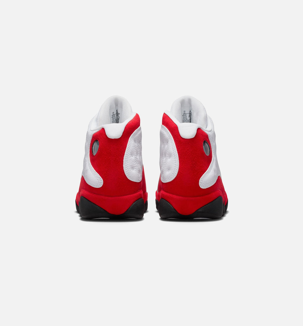 Air Jordan 13 Retro 白色与大学红男款休闲鞋 - 白/黑/纯红