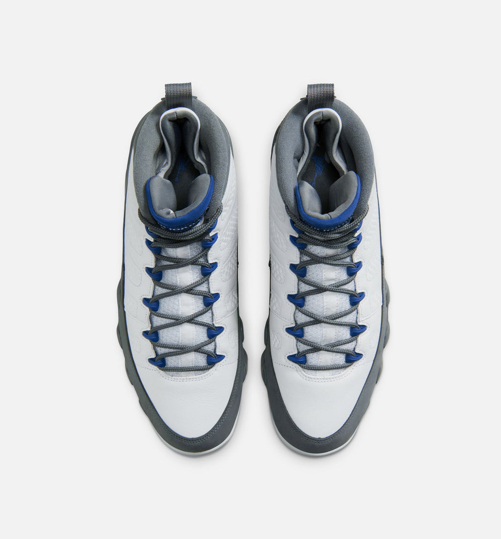 Air Jordan 9 Retro 燧石灰与法国蓝男款休闲鞋 - 白/法国蓝/燧石灰