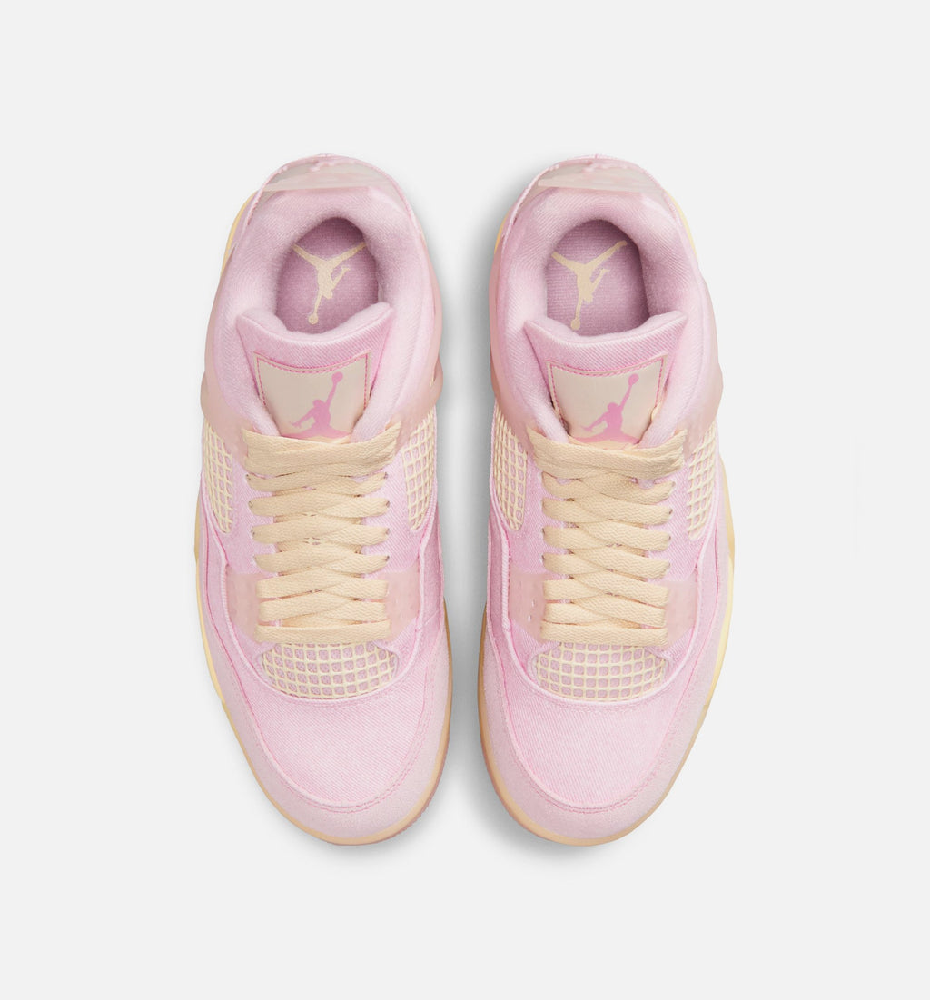 Air Jordan 4 Retro 粉珍珠与冒玄红女款休闲鞋 - 珍珠粉/冒玄红/椰子奶
