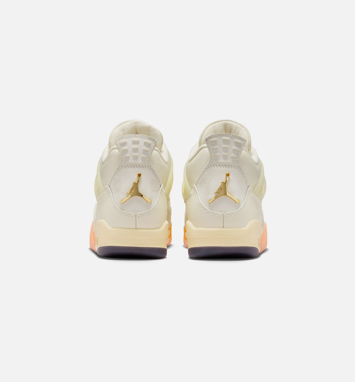 Air Jordan 4 Retro 天堂鸟女款休闲鞋 - 椰子奶/金属金/欲纱/亮芒果/日晋/黑