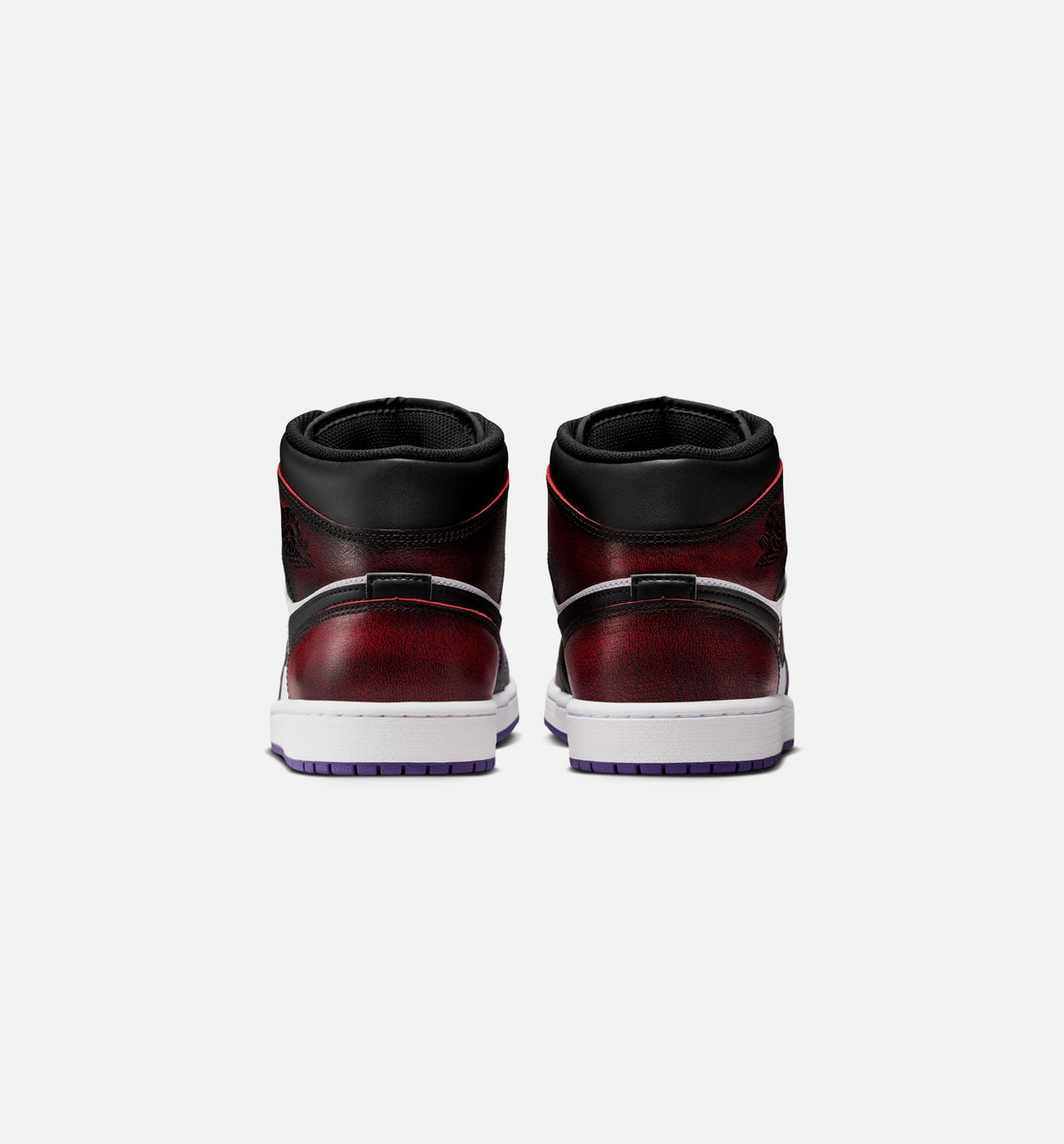 Air Jordan 1 Mid SE 男款休闲鞋 - 纯红/白/球场紫/黑