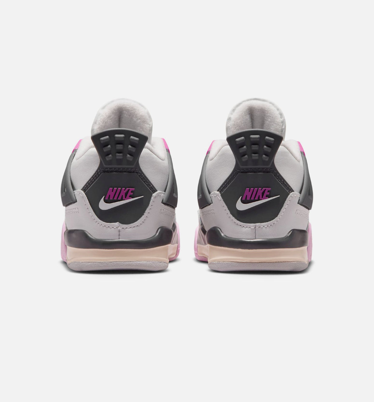 Air Jordan 4 Retro 漫画婴幼儿款休闲鞋 - 迎面白/火焦粉/炙烂灰