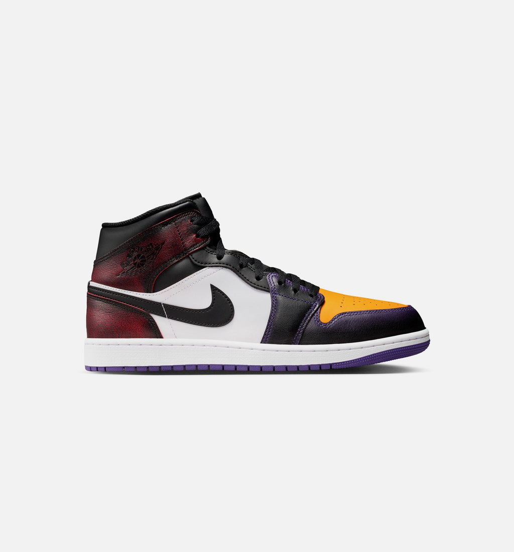 Air Jordan 1 Mid SE 男款休闲鞋 - 纯红/白/球场紫/黑