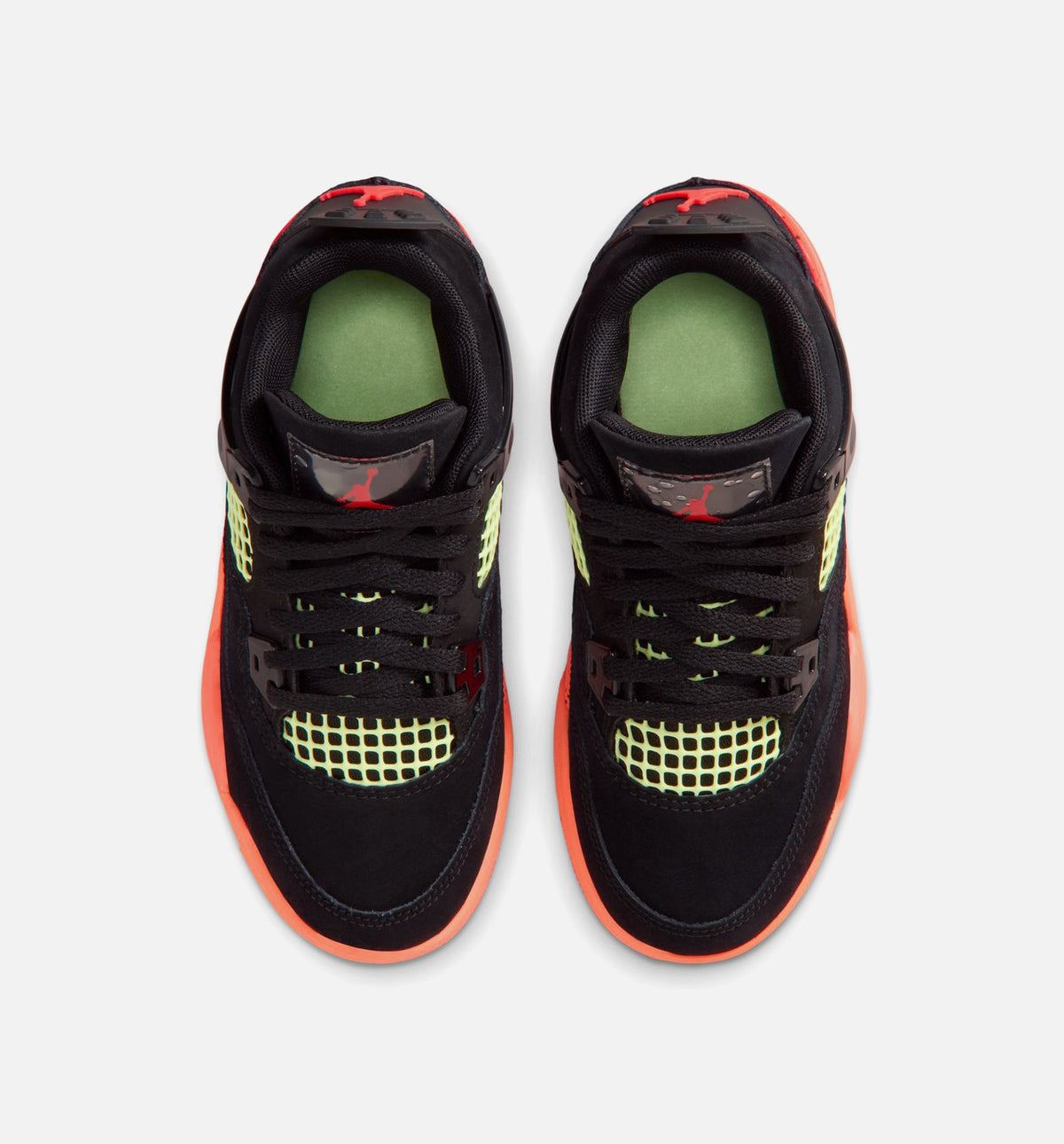 Air Jordan 4 Retro 黑色红外线23学前款休闲鞋 - 黑/红外线23/亮芒果