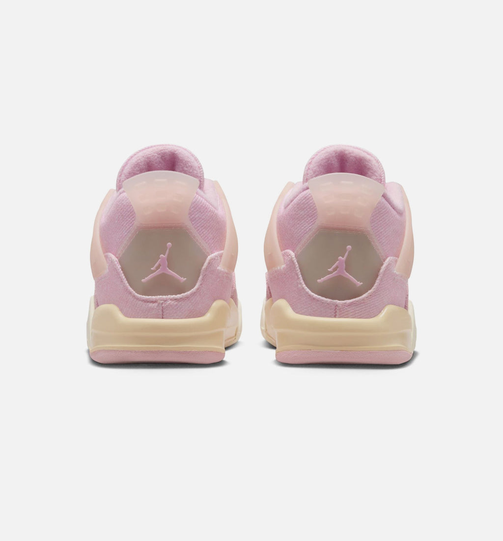 Air Jordan 4 Retro 粉珍珠与冒玄红婴幼儿款休闲鞋 - 冒玄红/椰子奶/炙烂灰/欲纱/粉冒