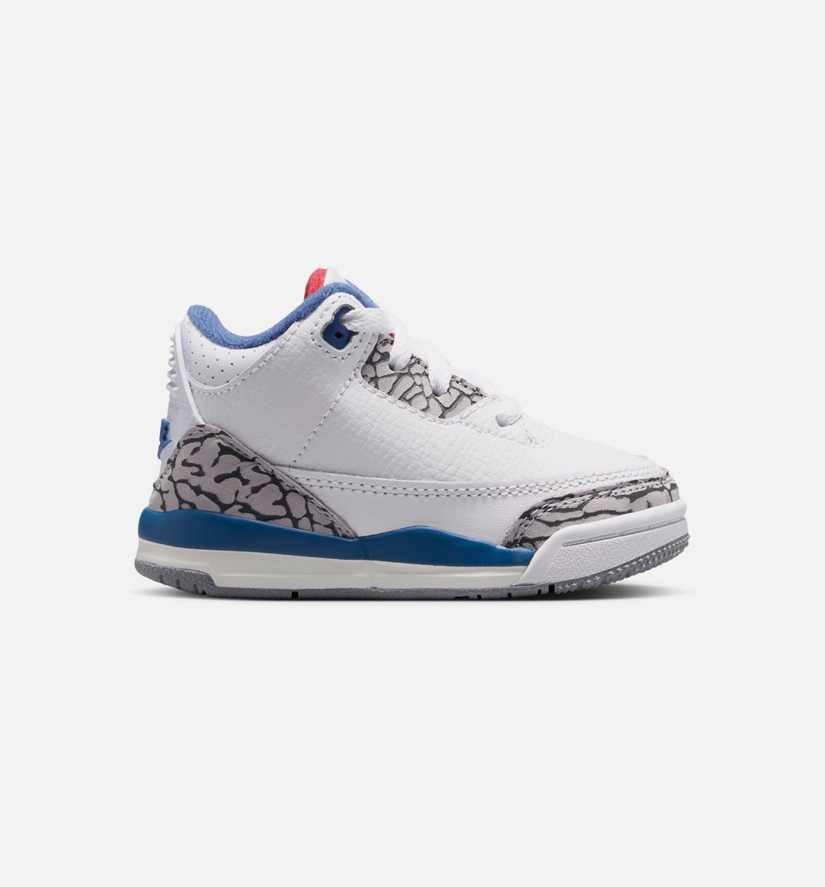 Air Jordan 3 Retro OG 真蓝婴幼儿款休闲鞋 - 白/火红/真蓝