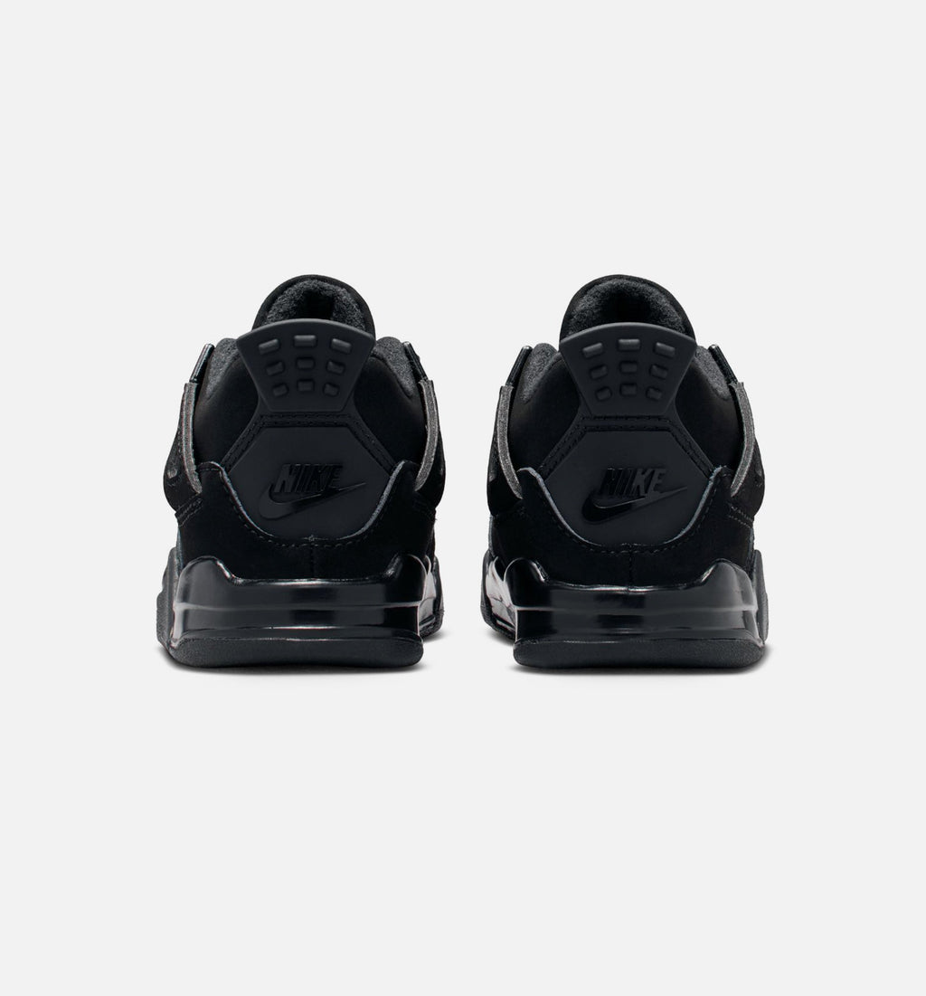 Air Jordan 4 Retro 黑猫婴幼儿款休闲鞋 - 黑/黑/淡石墨