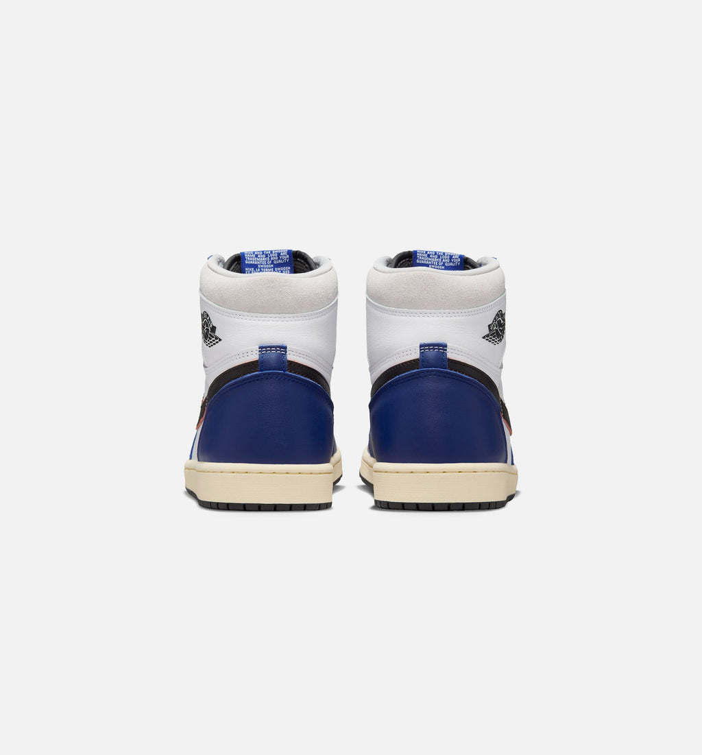 Air Jordan 1 Retro High OG 稀有气深皇家蓝男款休闲鞋 - 白/黑/中性灰/深皇家蓝