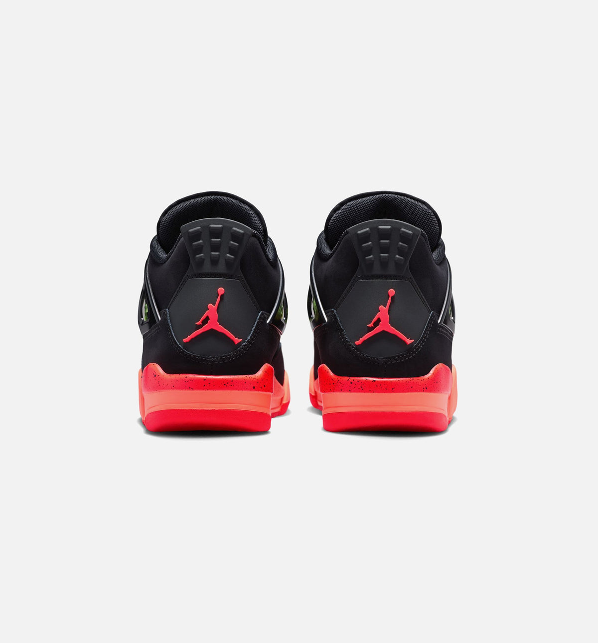 Air Jordan 4 Retro 黑色红外线23大童款休闲鞋 - 黑/红外线23/亮芒果