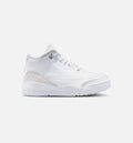 Air Jordan 3 Retro 白色金属銀学前款休闲鞋 - 白/金属銀