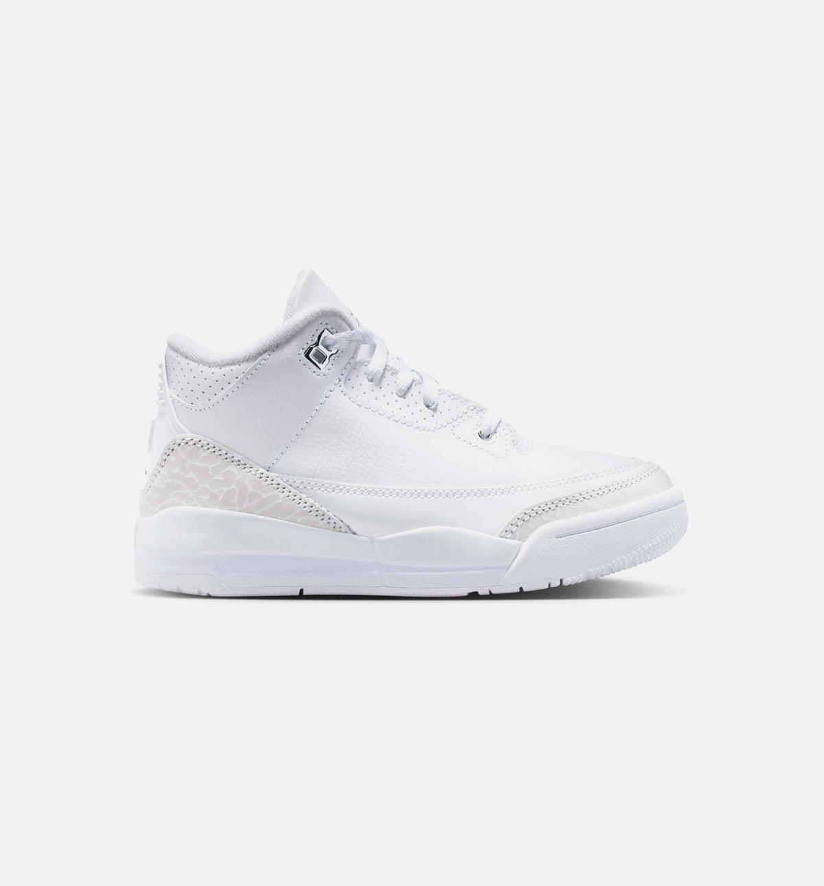 Air Jordan 3 Retro 白色金属銀学前款休闲鞋 - 白/金属銀