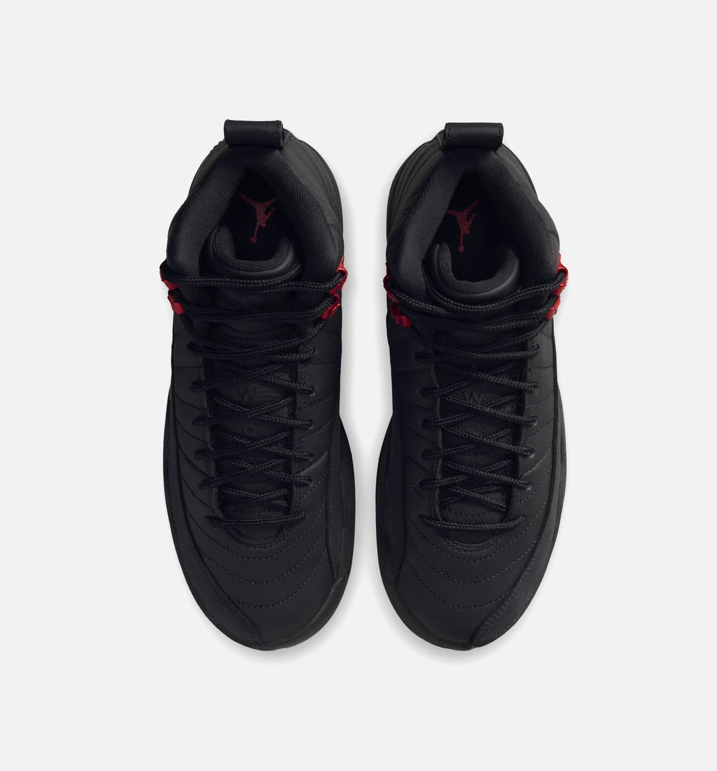 Air Jordan 12 Retro Bloodline 大童款休闲鞋 - 黑/学院红