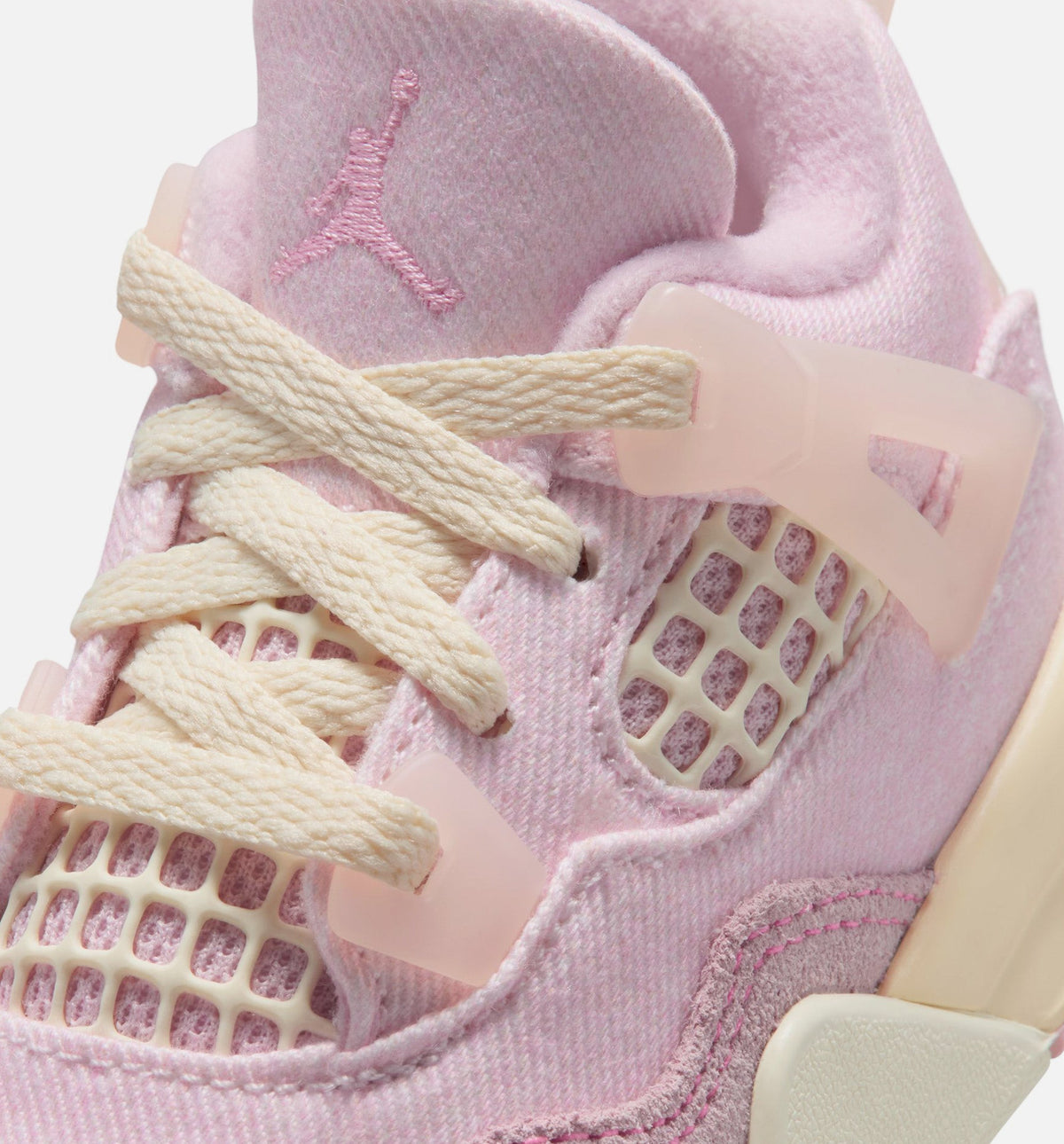 Air Jordan 4 Retro 粉珍珠与冒玄红婴幼儿款休闲鞋 - 冒玄红/椰子奶/炙烂灰/欲纱/粉冒