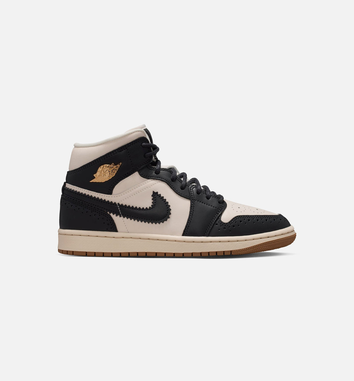 Air Jordan 1 Mid SE 女款休闲鞋 - 深黑/粉笔/珍珠白