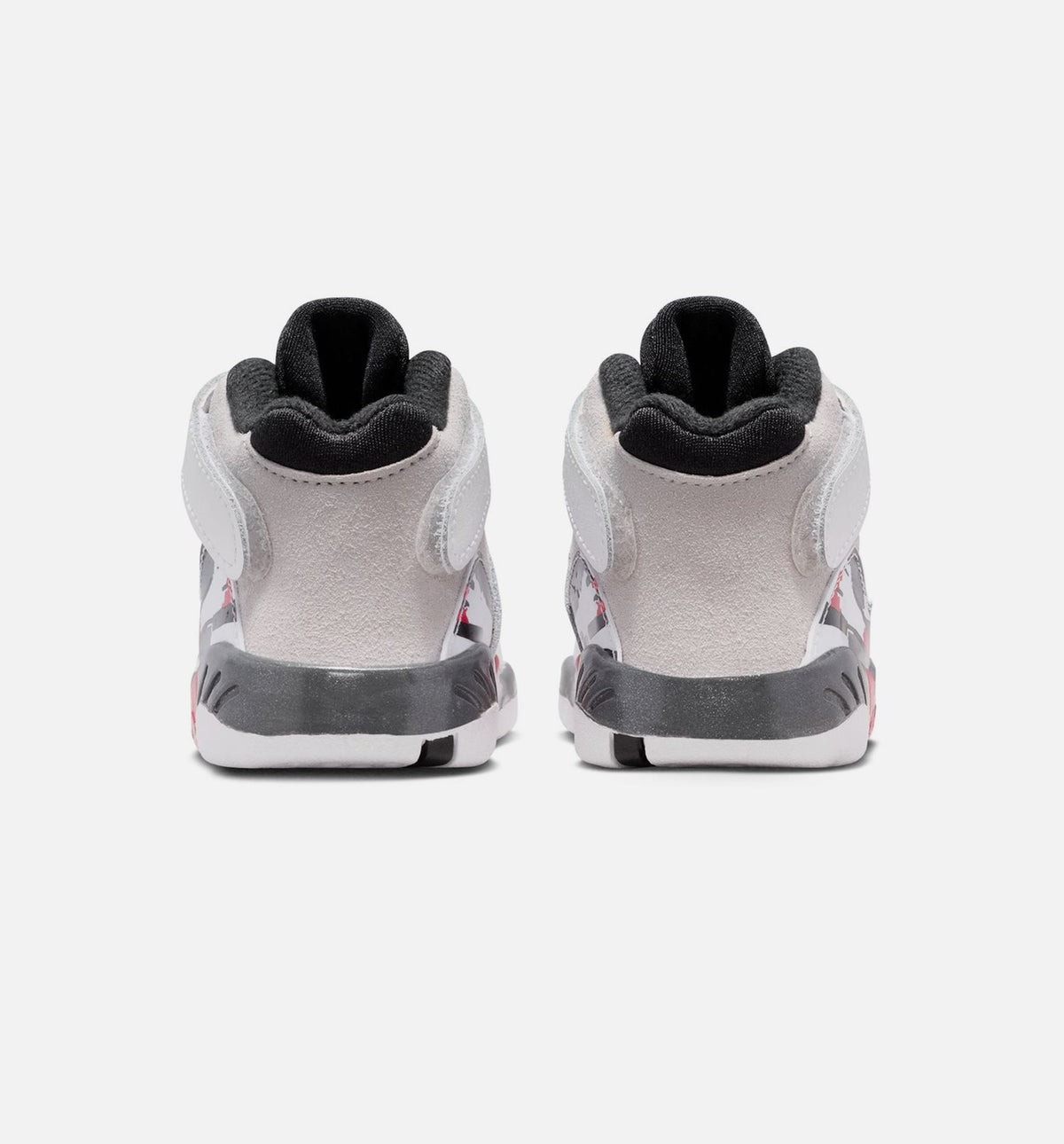 Air Jordan 8 Retro 白色与纯红婴幼儿款休闲鞋 - 白/黑/纯红
