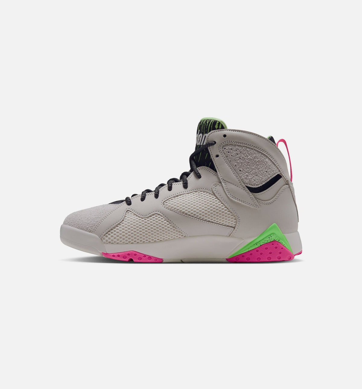 Air Jordan 7 Retro Tennis Day 男款休闲鞋 - 幻影白/酸橙绷/粉红/铁灰