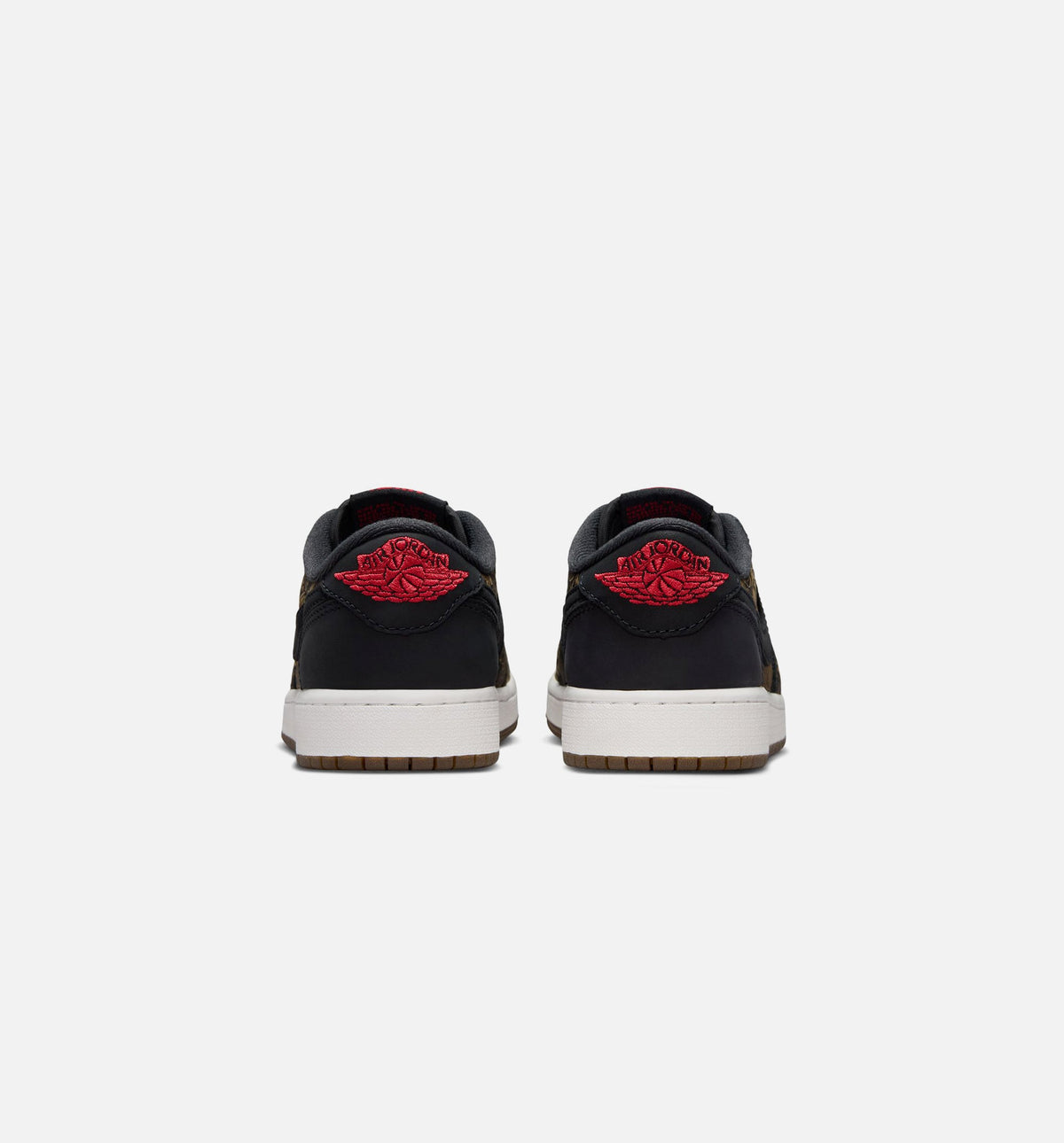 Air Jordan 1 Retro Low OG 激光黑红大童款休闲鞋 - 黑/大学红/峰白