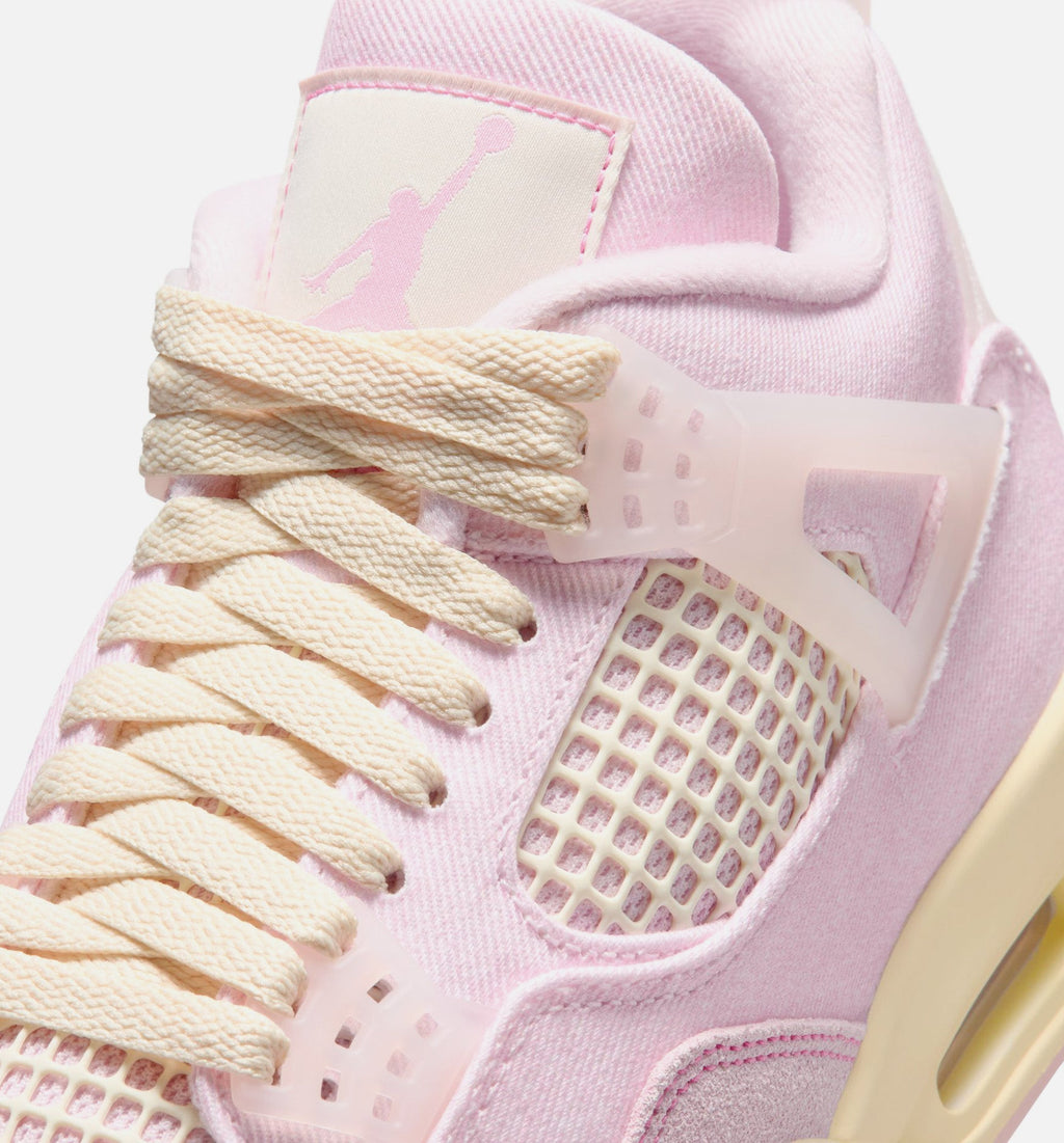 Air Jordan 4 Retro 粉珍珠与冒玄红女款休闲鞋 - 珍珠粉/冒玄红/椰子奶