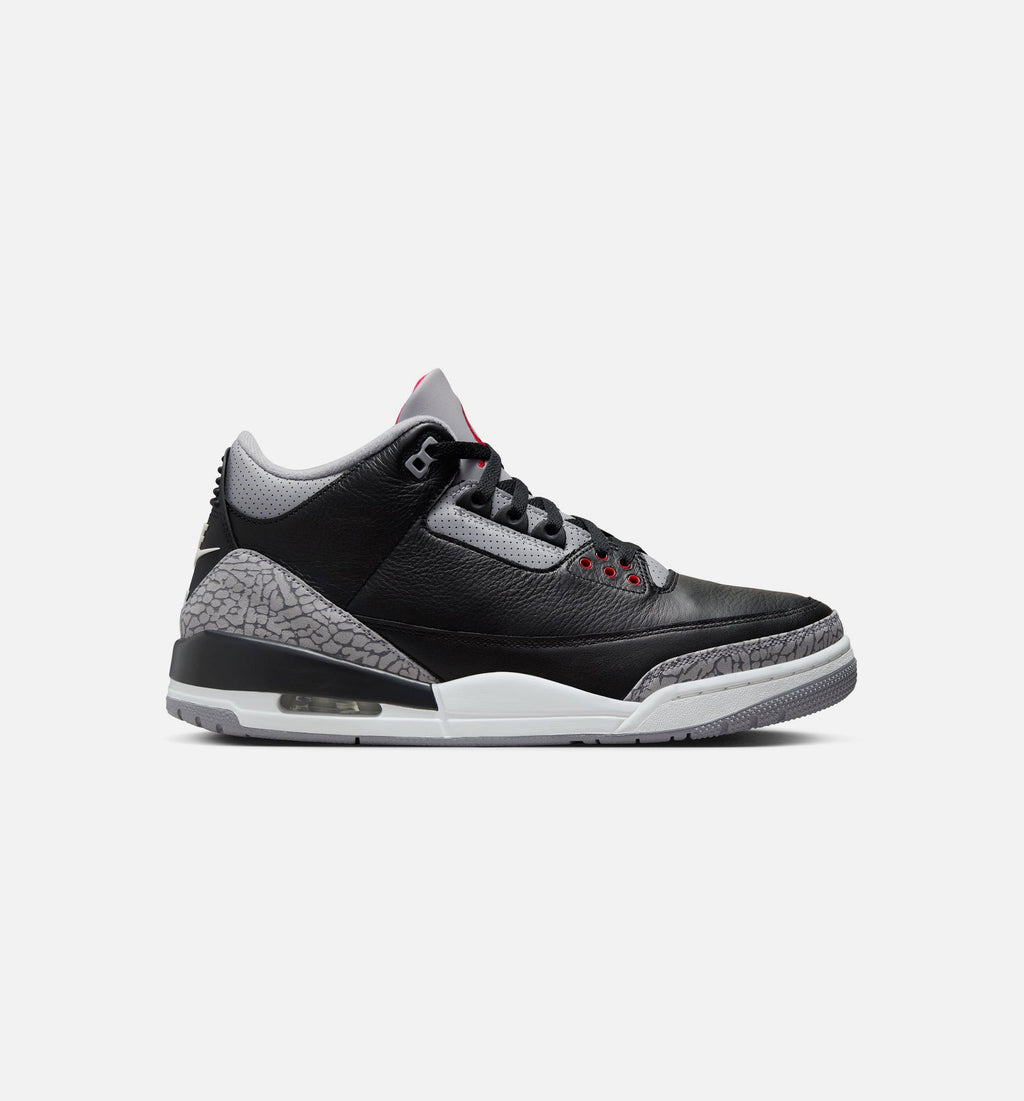 Air Jordan 3 Retro 黑水泥男款休闲鞋 - 黑/火红/水泥灰/峰白