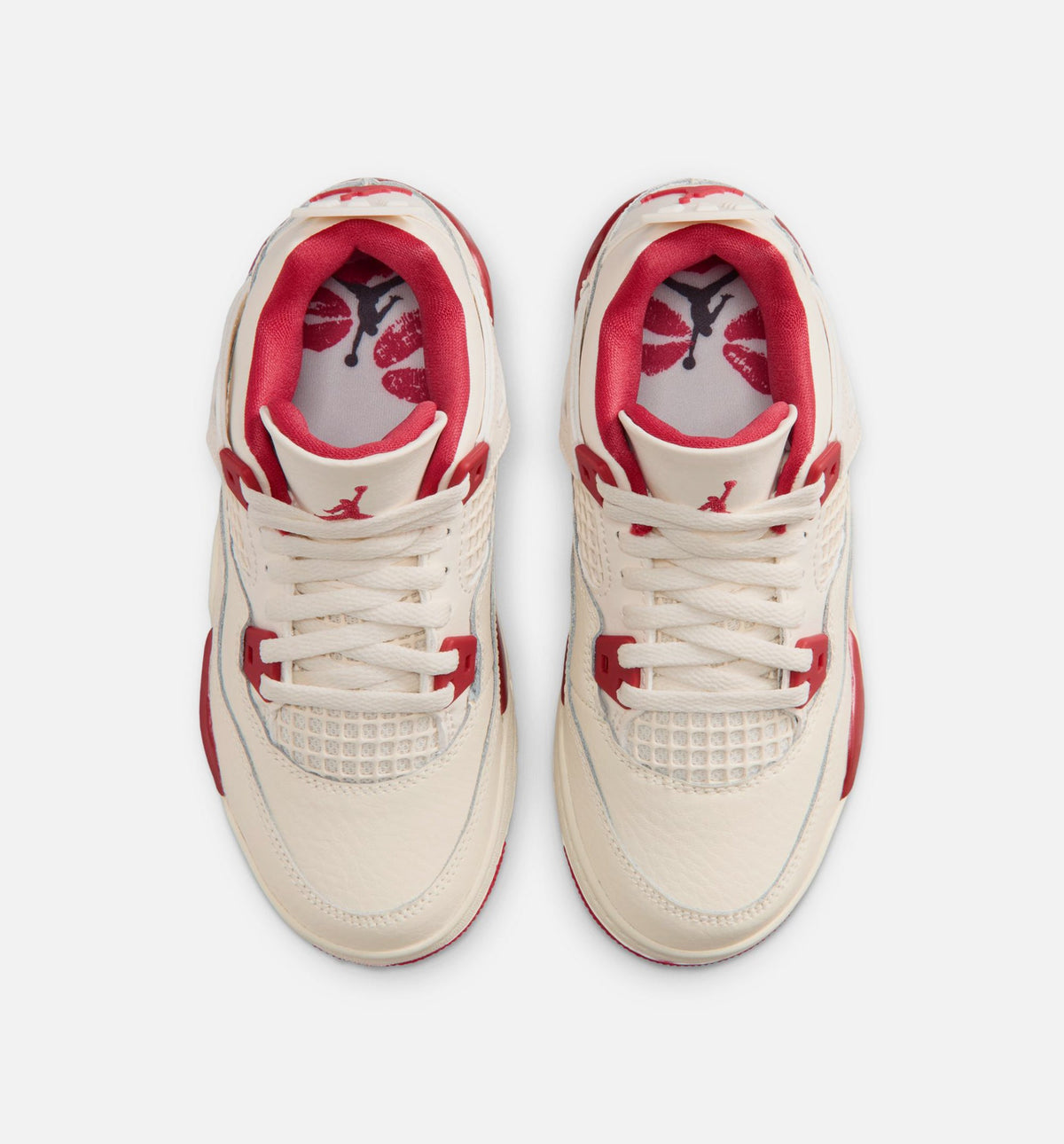 Air Jordan 4 Retro 情人节学前款休闲鞋 - 淡象牙/山岡红/烟火红