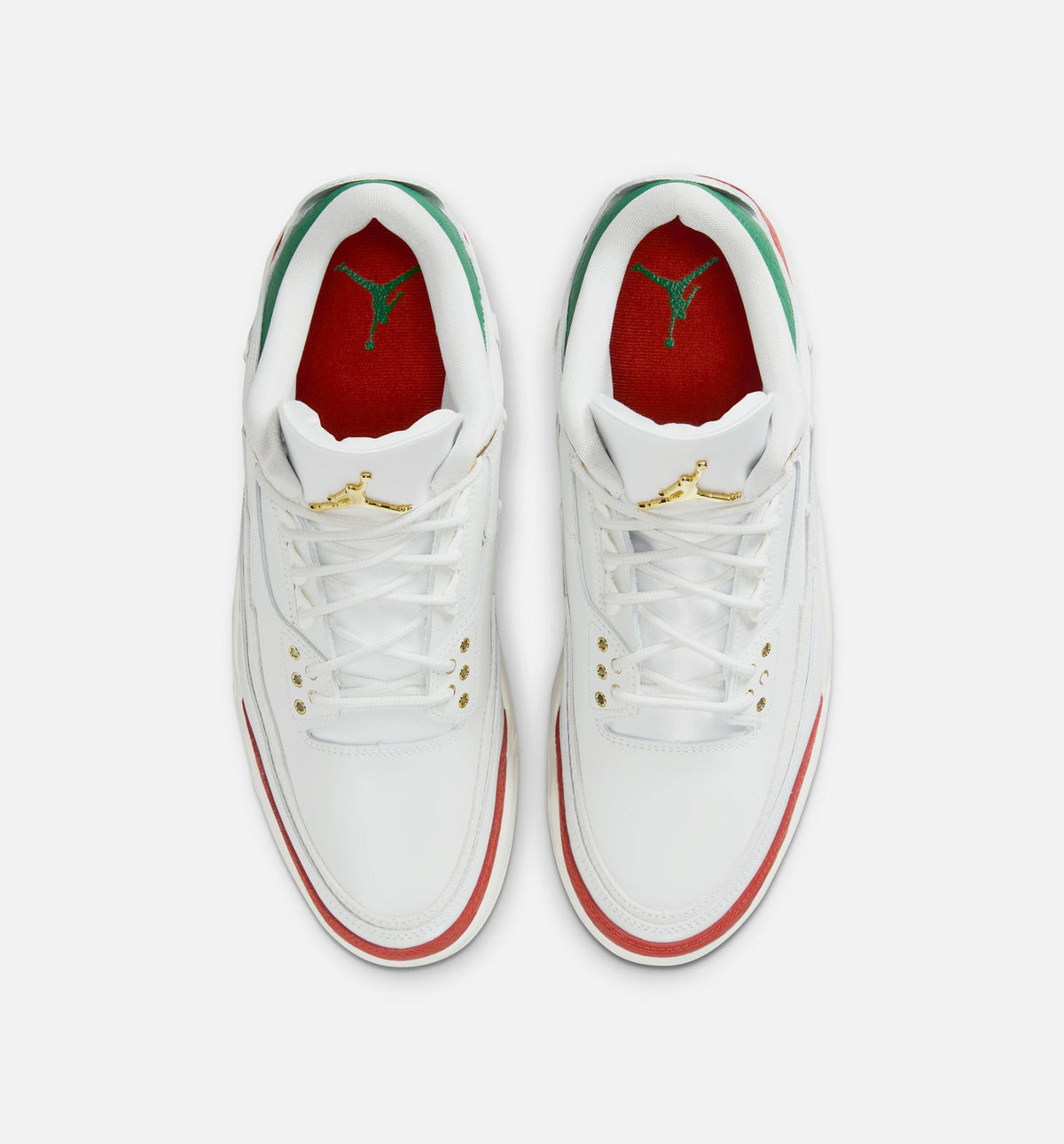 Air Jordan 3 Retro El Vuelo 男款休闲鞋 - 峰白/松绿/龙红/金属金