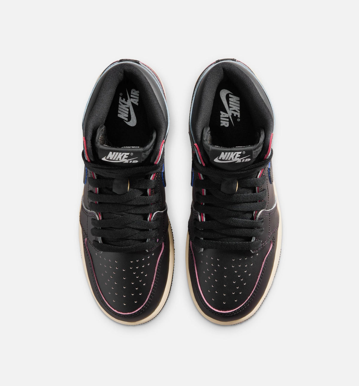 Air Jordan 1 Retro High OG 大童款休闲鞋 - 黑/欣布林