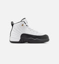 Air Jordan 12 Retro 出租车黄学龄前款休闲鞋 - 白/黑/出租车黄