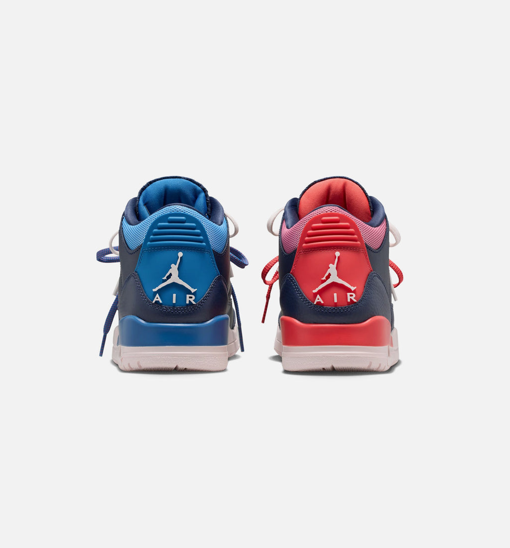 Air Jordan 3 Retro 运动文艺复兴女款休闲鞋 - 深蓝黑/粉笔/跑道红