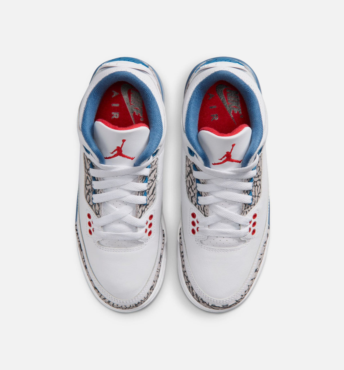 Air Jordan 3 Retro OG 真蓝大童款休闲鞋 - 白/火红/真蓝