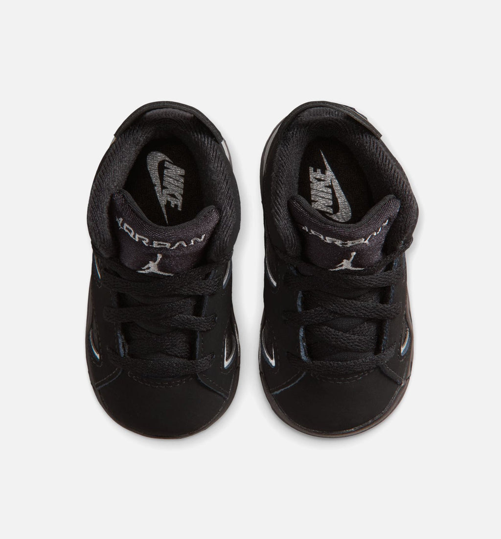 Air Jordan 6 毕业礼服婴幼儿款休闲鞋 - 黑/反光银/黑