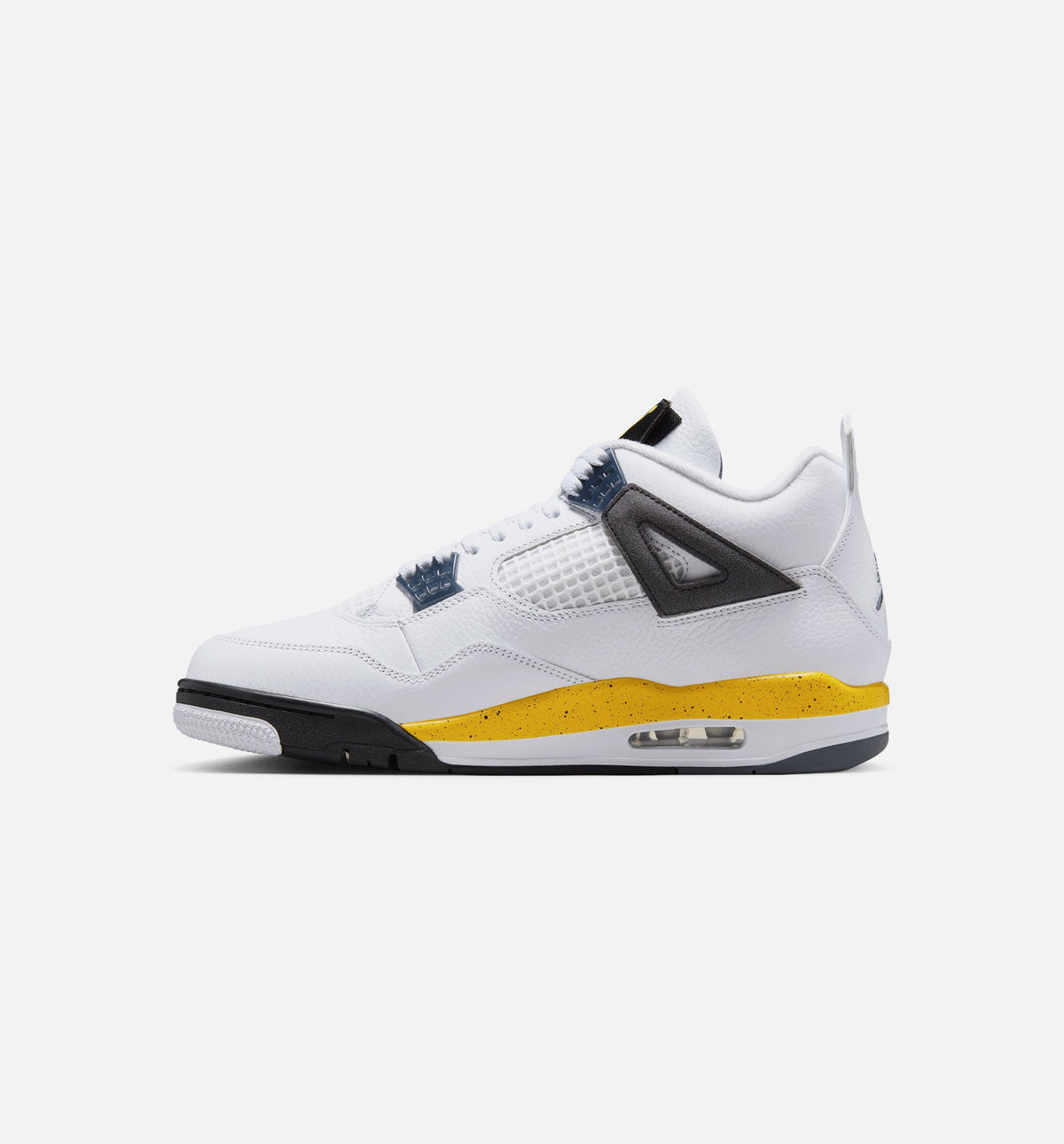Air Jordan 4 Retro 稀有空气巡游黄男款休闲鞋 - 白/深蓝灰/黑/巡游黄