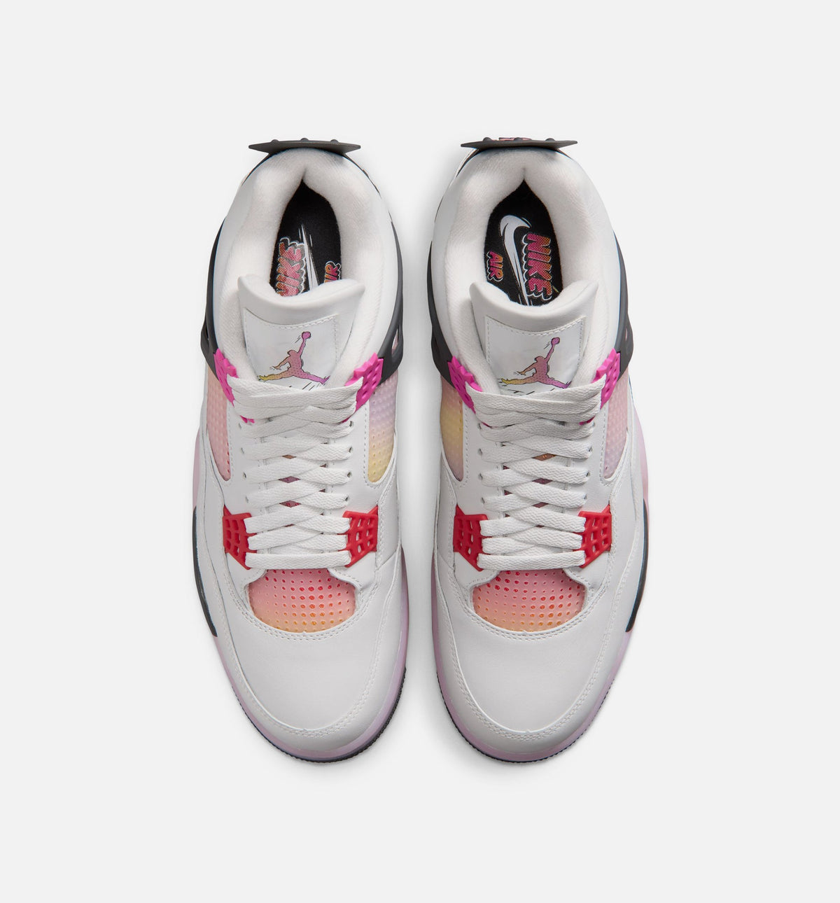 Air Jordan 4 Retro 漫画男款休闲鞋 - 迎面白/火焦粉/炙烂灰
