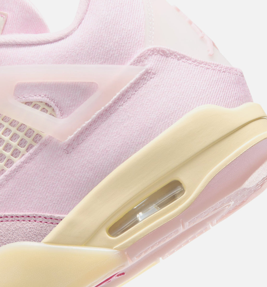 Air Jordan 4 Retro 粉珍珠与冒玄红女款休闲鞋 - 珍珠粉/冒玄红/椰子奶