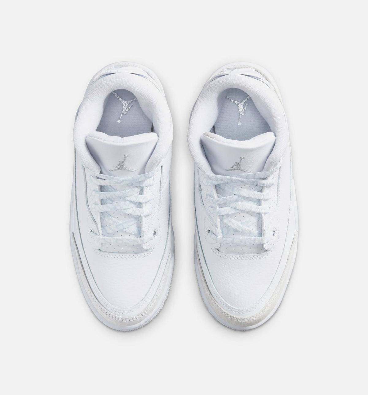 Air Jordan 3 Retro 白色金属銀学前款休闲鞋 - 白/金属銀