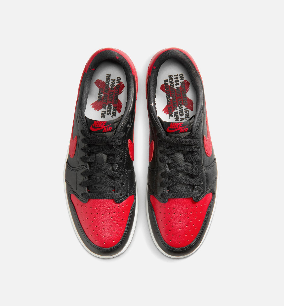 Air Jordan 1 Retro Low OG 禁穿男款休闲鞋 - 黑/大学红/峰白