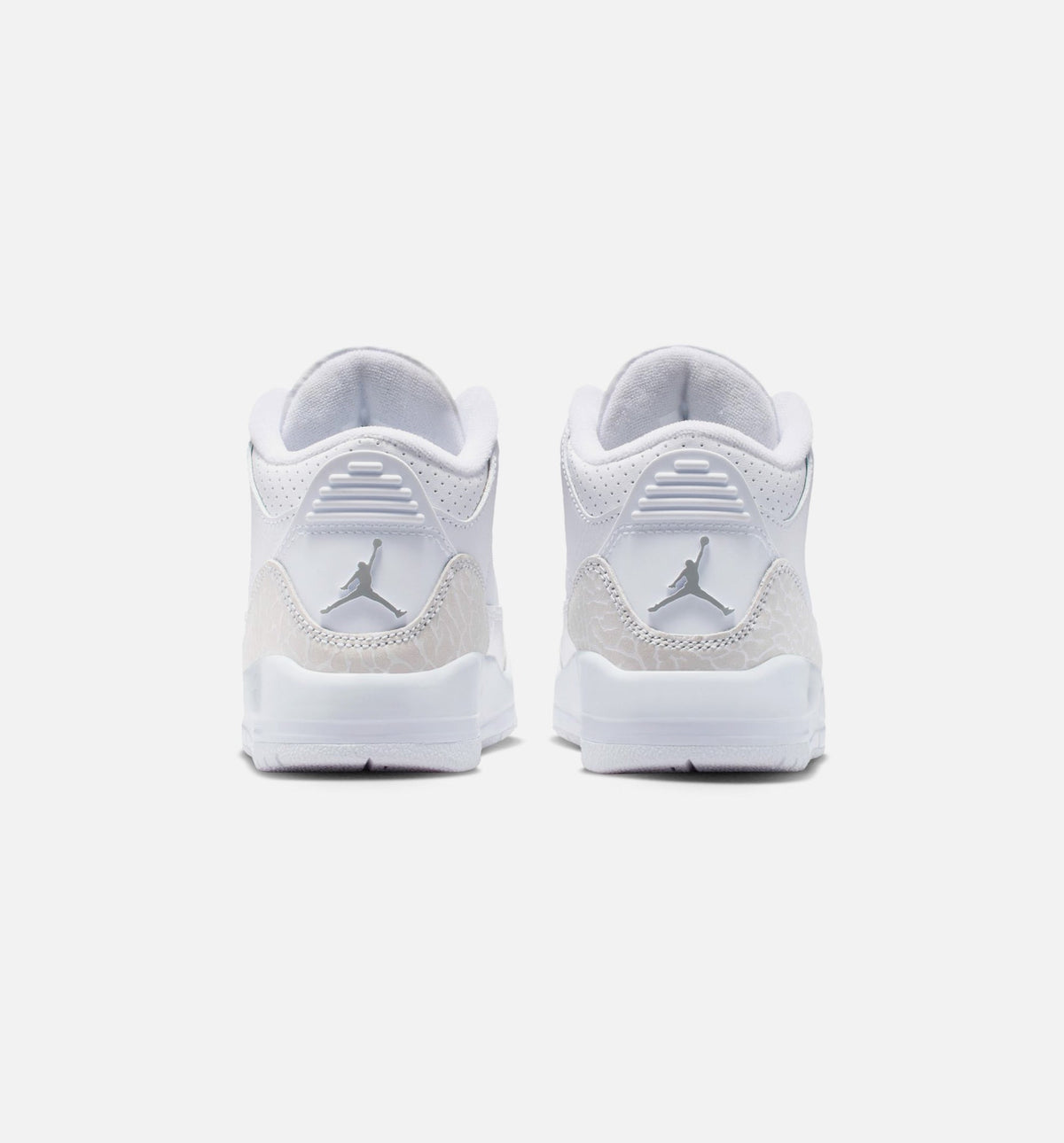 Air Jordan 3 Retro 白色金属銀学前款休闲鞋 - 白/金属銀