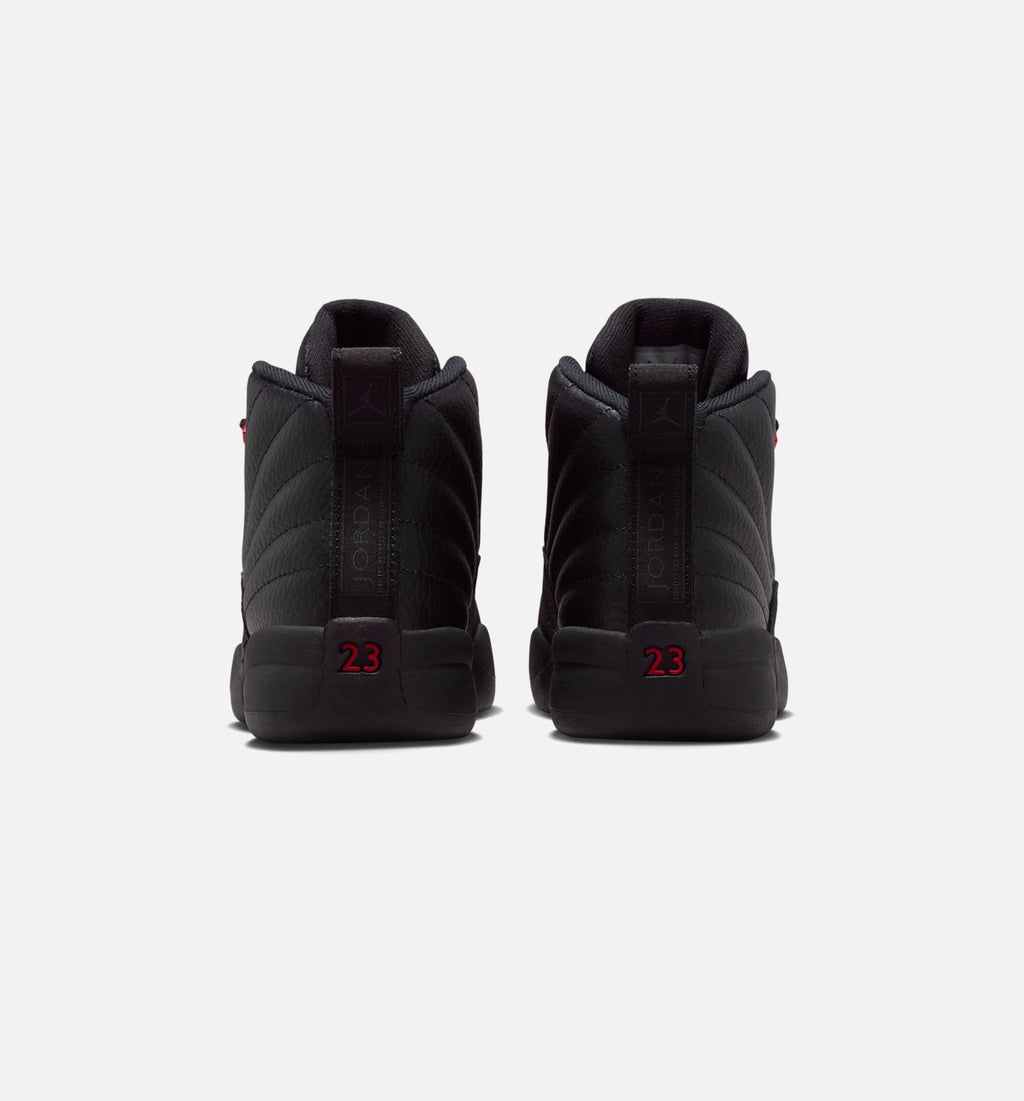 Air Jordan 12 Retro Bloodline 学龄前款休闲鞋 - 黑/学院红