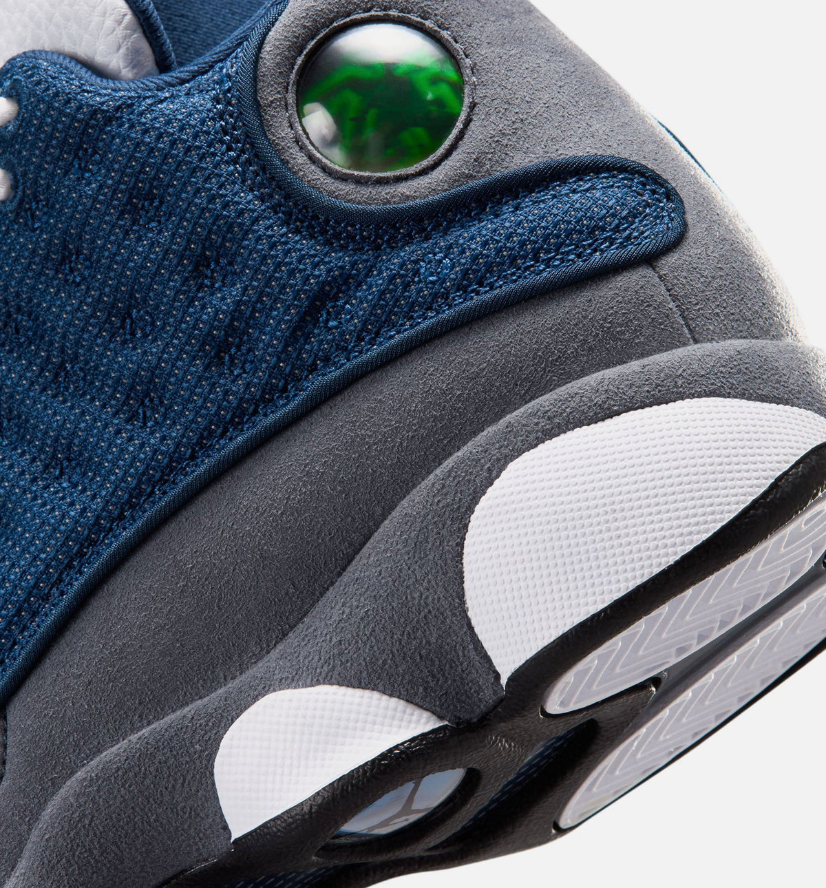 Air Jordan 13 Retro 海军蓝与燧石灰大童款休闲鞋 - 海军蓝/大学蓝/燧石灰/白