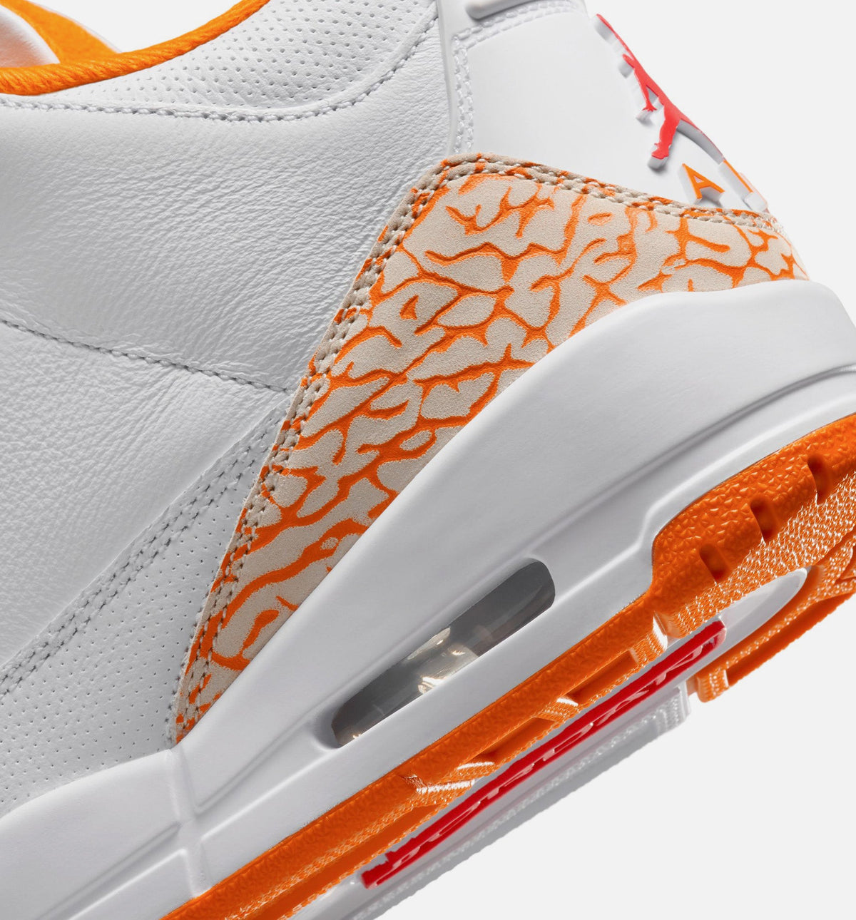 Air Jordan 3 Retro 橙柑女款休闲鞋 - 白/多色