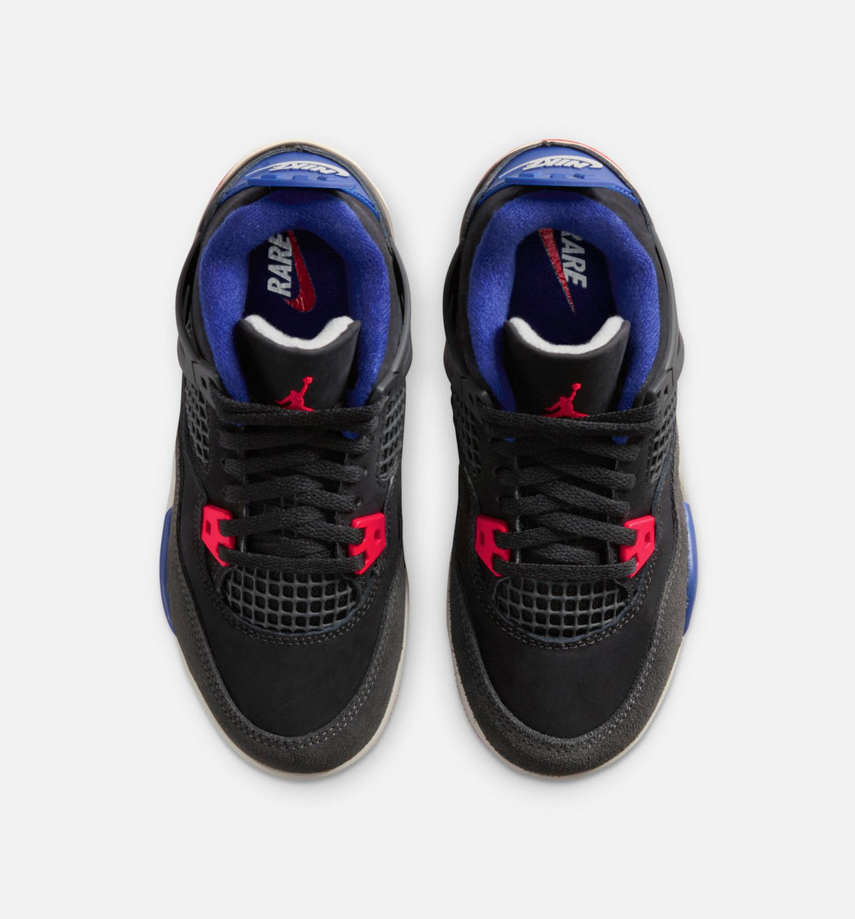 Air Jordan 4 Retro 稀有空气学前款休闲鞋 - 黑/火红/深皇家蓝