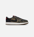 Air Jordan 1 Retro Low OG 激光黑红大童款休闲鞋 - 黑/大学红/峰白