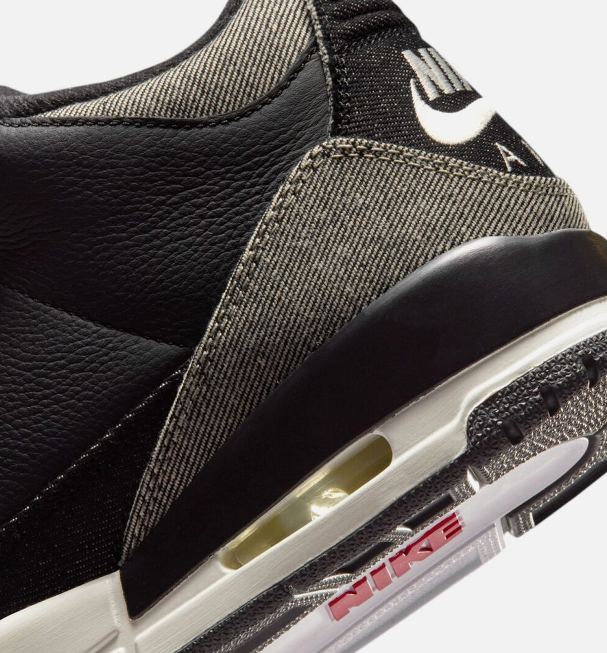 Air Jordan 3 x Levi's 黑白男款休闲鞋 - 牛仕4/黑/体操红