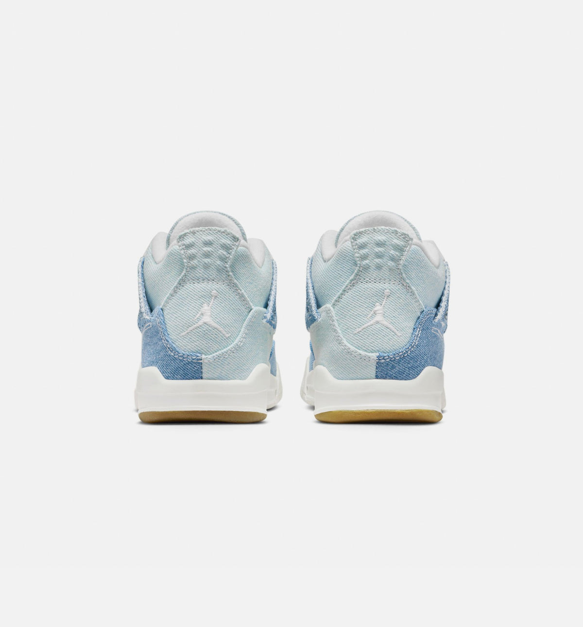 Air Jordan 4 Retro 磨蓝学前款休闲鞋 - 帆白/磨蓝/金属金