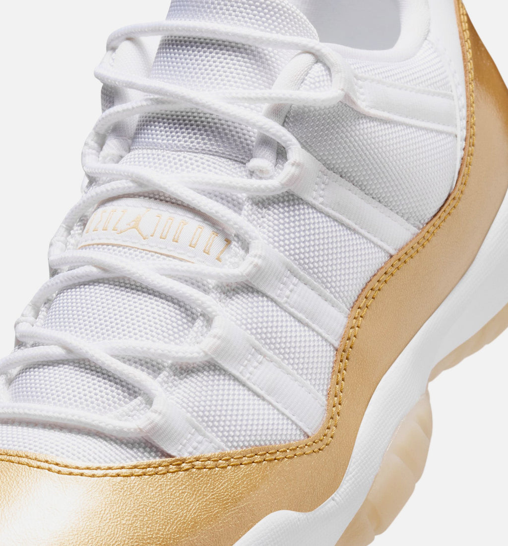 Air Jordan 11 Retro Low 母亲节女款休闲鞋 - 白/金属金/阀队金